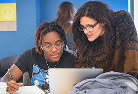 LRU student and professor interaction in a classroom